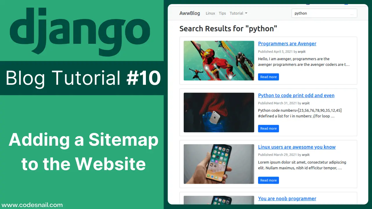Adding a Sitemap to the Website - Django Blog #10