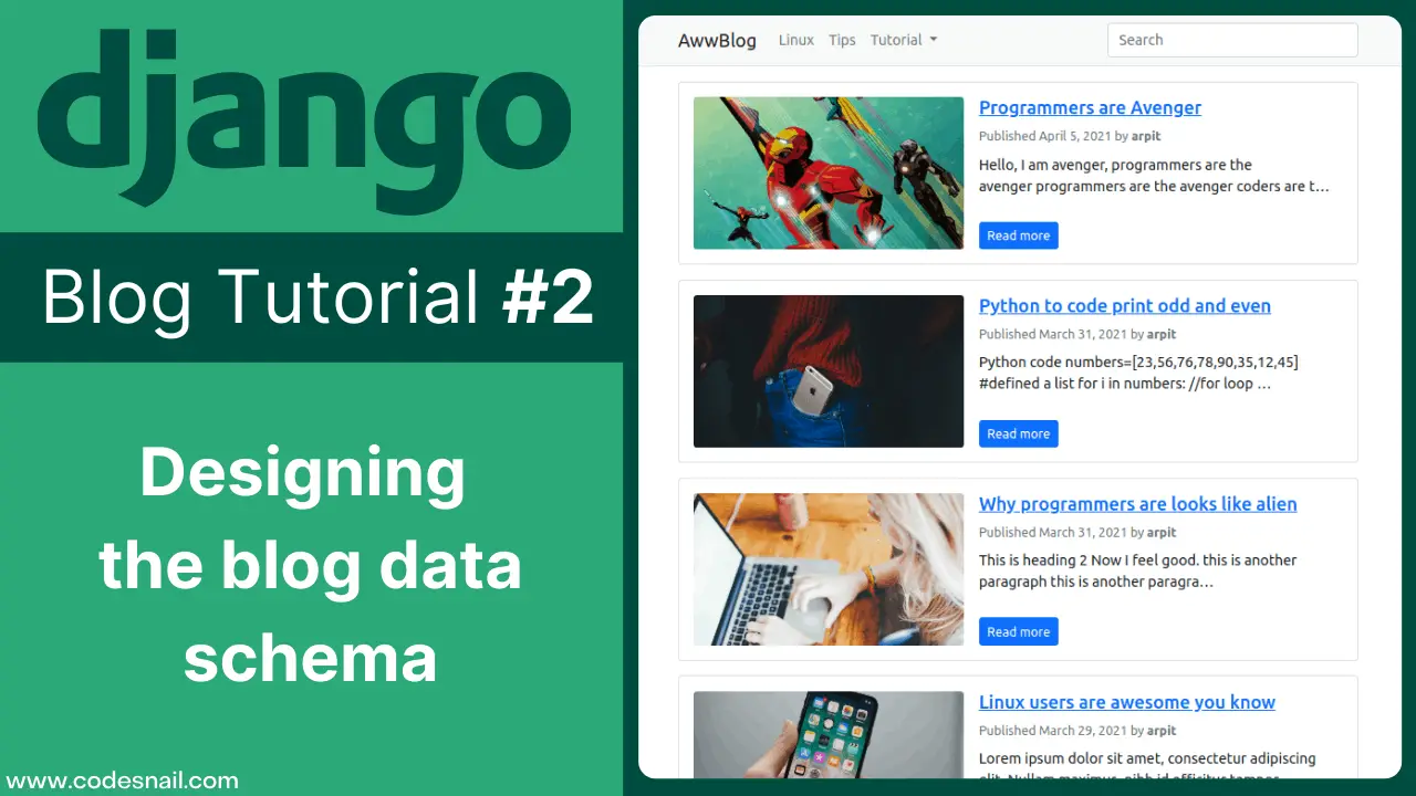 Designing the blog data schema - Django Blog #2