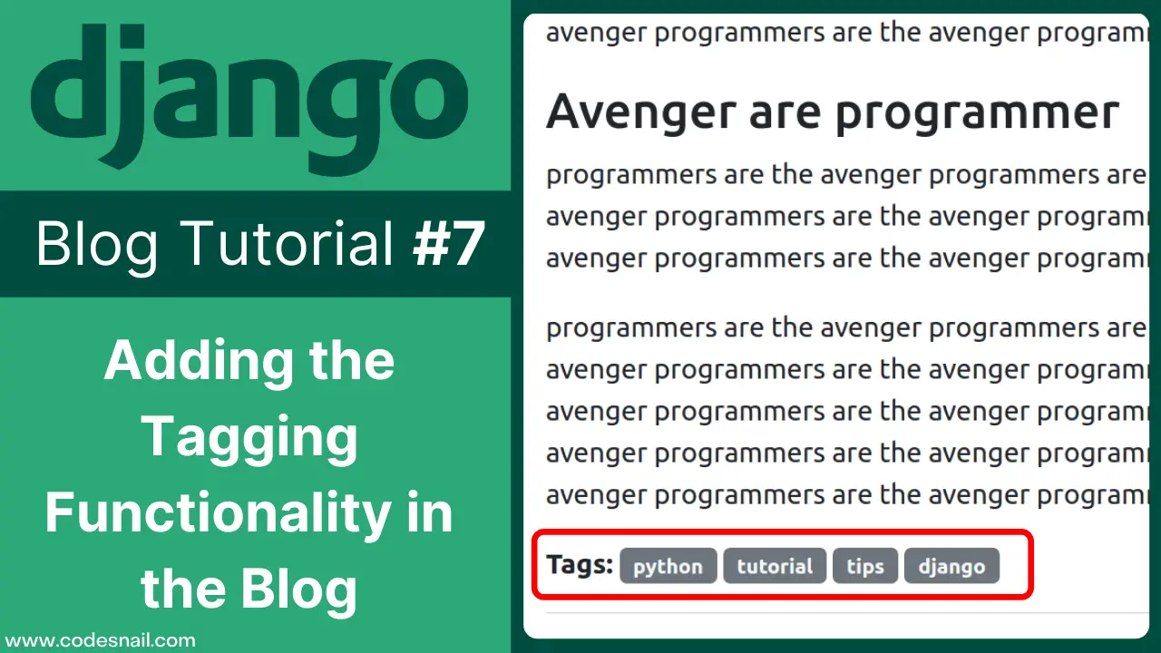 Adding the Tagging Functionality in the Blog - Django Blog #7