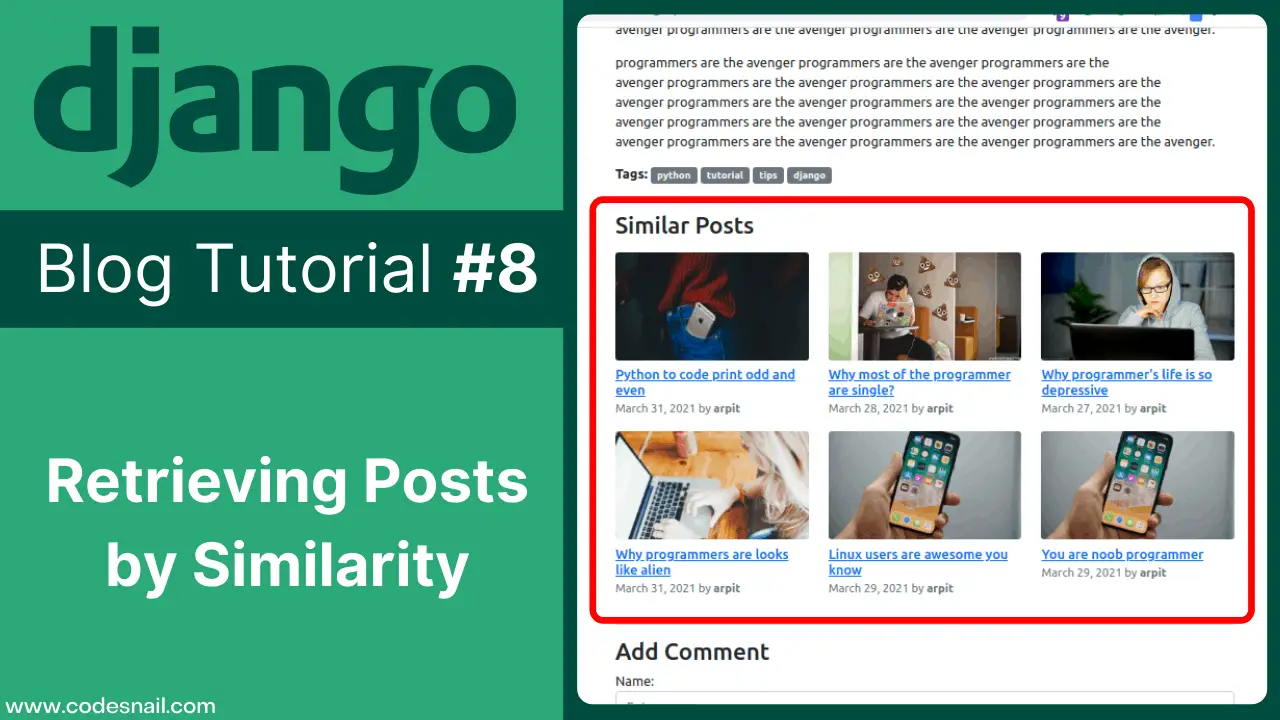 Retrieving Posts by Similarity - Django Blog #8