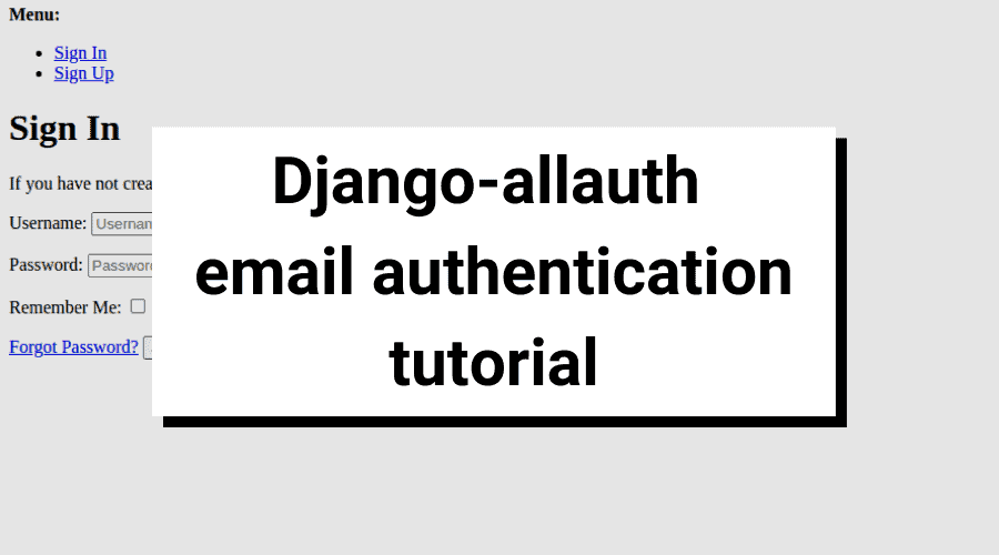 Django-allauth email authentication tutorial