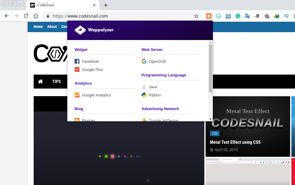 wappalyzer best extension for web developers