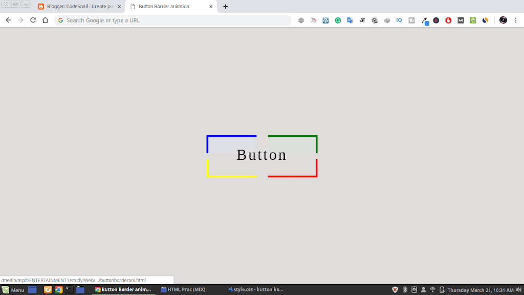 Cool CSS Button Border Animation on Hover