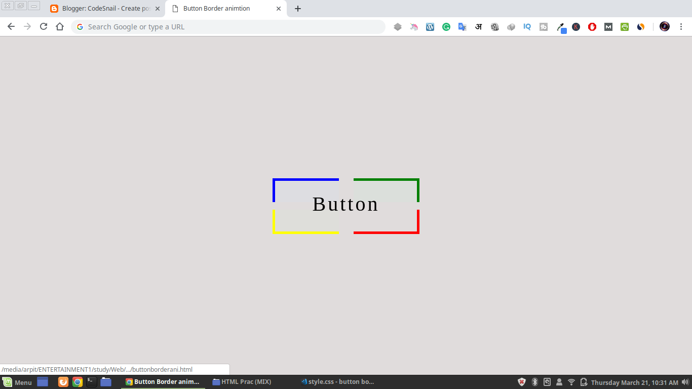cool css button border animation on hover, css, pure css, css animation
