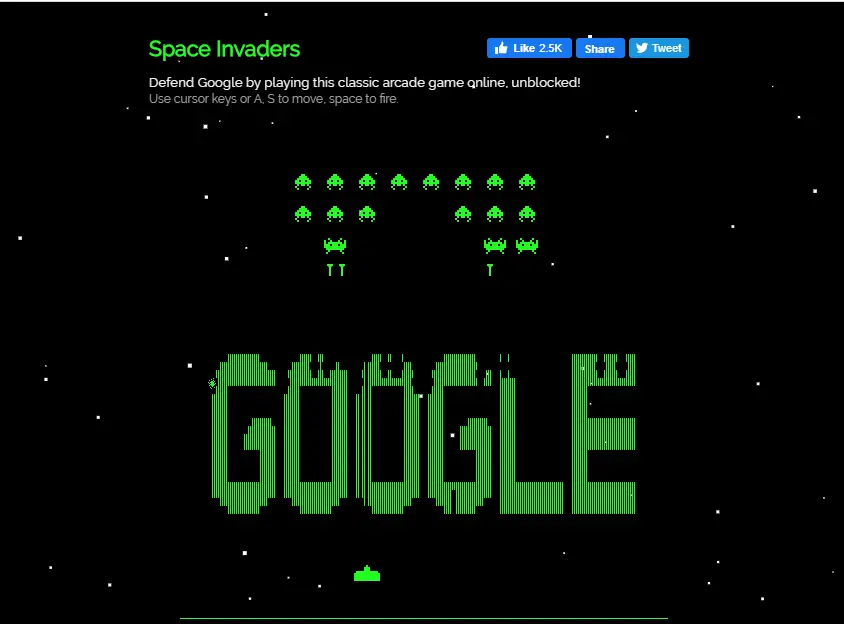 elgoog space invaders, google space invaders