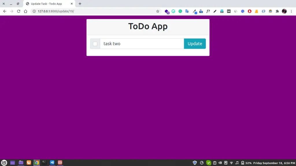 update page final design todo app tutorial in django