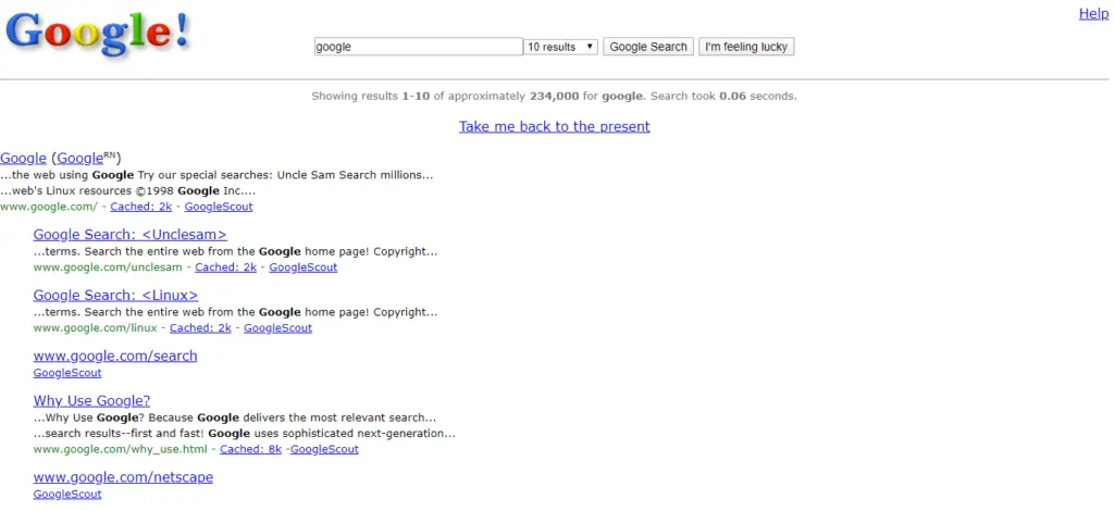 google in 1998