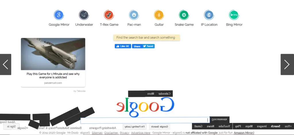 google graviry, what is google mirror, elgoog, elgoog gravity