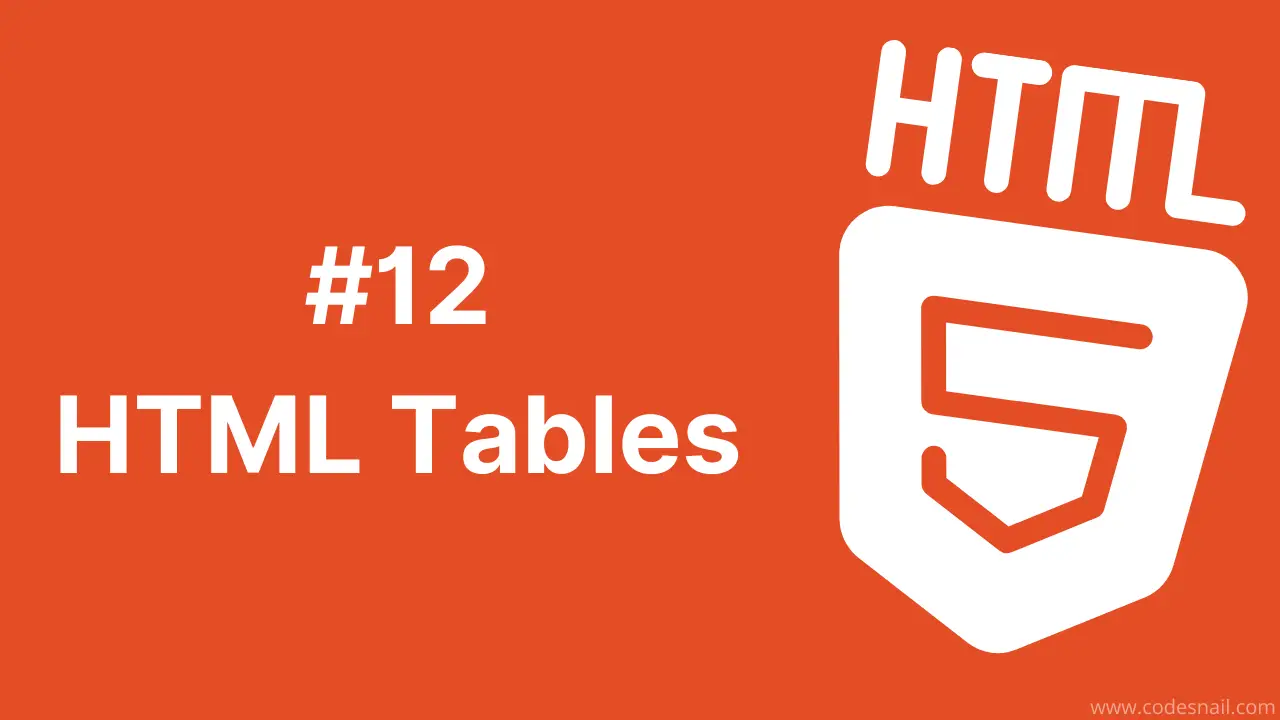 #12 HTML Tables