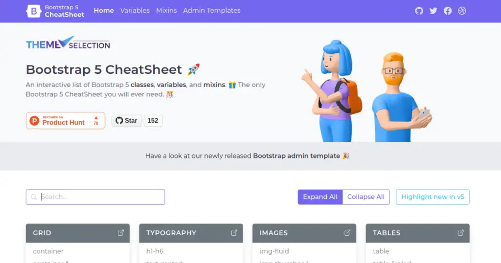 bootstrap cheatsheet Tools for Web Developers