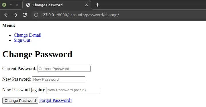 Change password with login