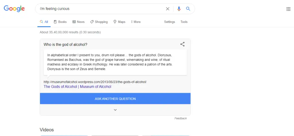 i'm feeling curious google