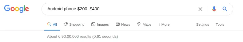 numerical range google search trick