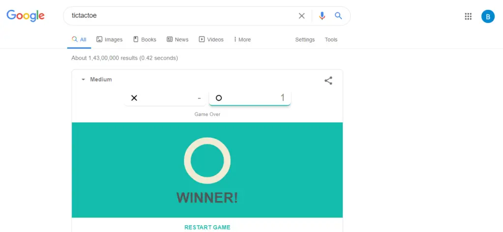 tic tac toe google