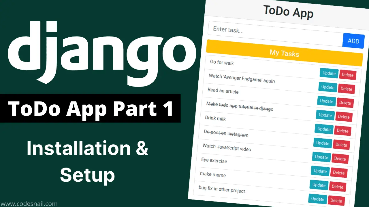 ToDo App in Django Part 1: Django Installation and Setup