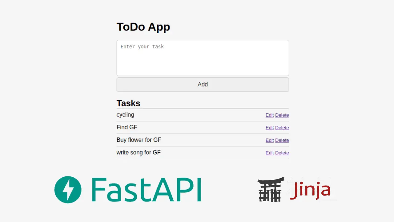 Simple ToDo App in FastAPI with Jinja2 Template