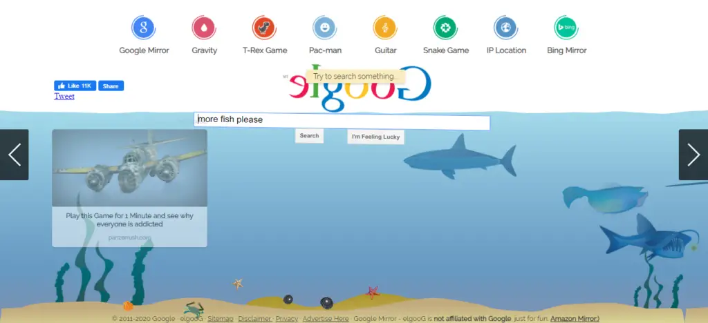 elgoog underwater, google underwater