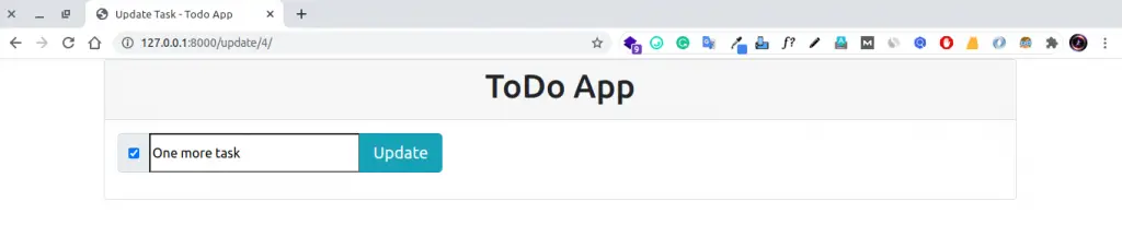 update page, todo app in django tutorial